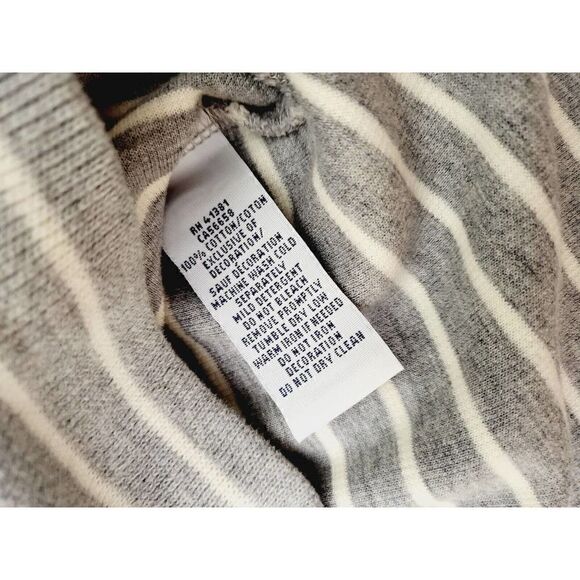 Polo Ralph Lauren Classic Estate Rib Stripe 1/4 Zip Pullover Sweater Large gray - Picture 6 of 7
